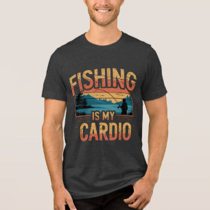 Vissen is mijn cardio grappig vissen Tri-Blend shirt