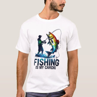 Vissen is mijn cardio visser t-shirt