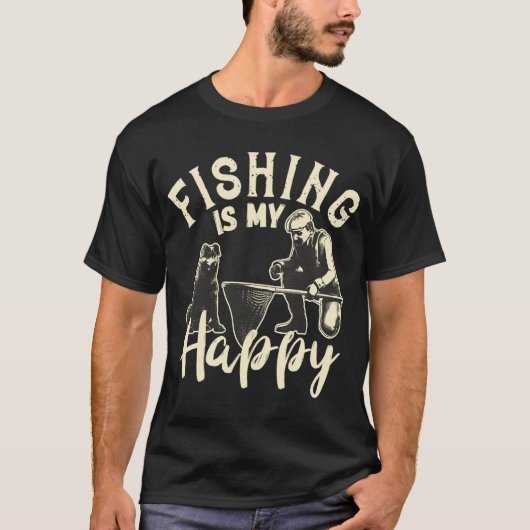 Vissen Is Mijn Geluk T-shirt (Voorkant)
