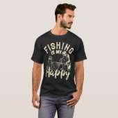 Vissen Is Mijn Geluk T-shirt (Voorkant volledig)