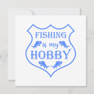 Vissen is mijn hobby schild citaat op wapen kaart