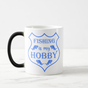 Vissen is mijn hobby Schild citaat op wapen  Magische Mok