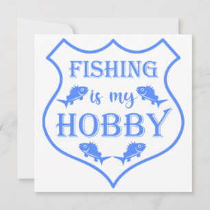 Vissen is mijn hobby Schild citaat op wapen  Notitiekaartje
