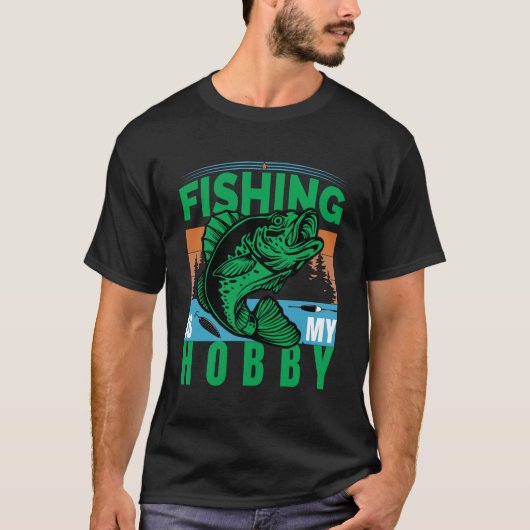 Vissen is mijn hobby t-shirt (Voorkant)