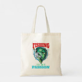 Vissen is mijn passie,  visser Quote Tote Bag (Achterkant)