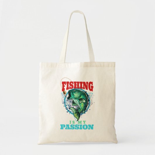 Vissen is mijn passie,  visser Quote Tote Bag (Voorkant)