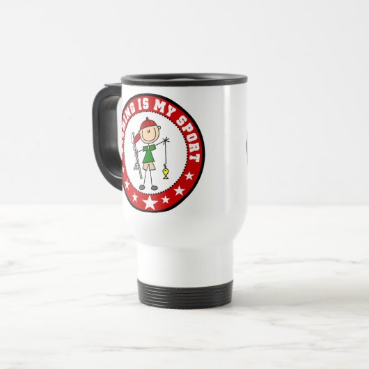 Vissen is mijn sportreismoug reisbeker (Voorkant links)