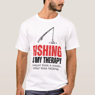 Vissen Is Mijn Therapie Grappig Visser Geschenk T- T-shirt