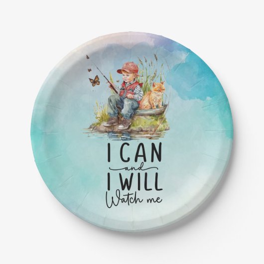 Vissen is mijn therapie papieren bordje (Voorkant)