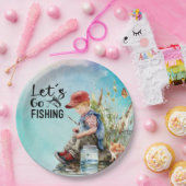 Vissen is mijn therapie papieren bordje (Feest)