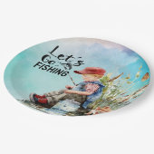 Vissen is mijn therapie papieren bordje (Gekanteld)