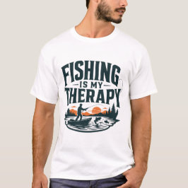 Vissen Is Mijn Therapie Vis Ontwerp T-shirt