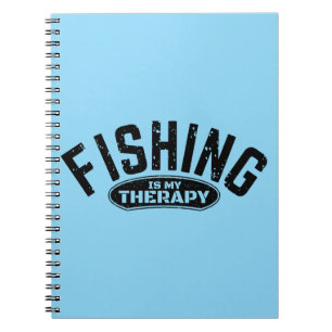 vissen is mijn therapie visser grappige cadeau-ide notitieboek