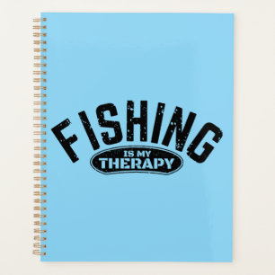 vissen is mijn therapie visser grappige cadeau-ide planner