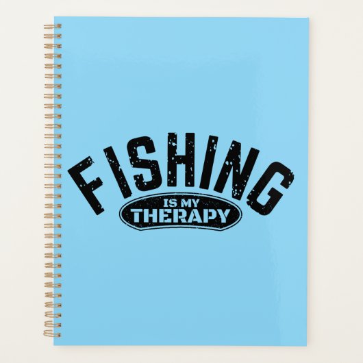 vissen is mijn therapie visser grappige cadeau-ide planner (Voorkant)