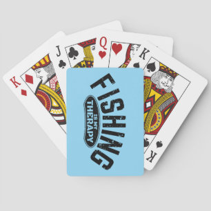 vissen is mijn therapie visser grappige cadeau-ide pokerkaarten