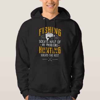 Vissen & Jagen lossen mijn Problemen op - Grappig  Hoodie
