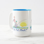 Vissen jullie veel? tweekleurige koffiemok (Voorkant links)