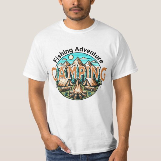 Vissen/Kampeer Avontuur T-shirt (Voorkant)