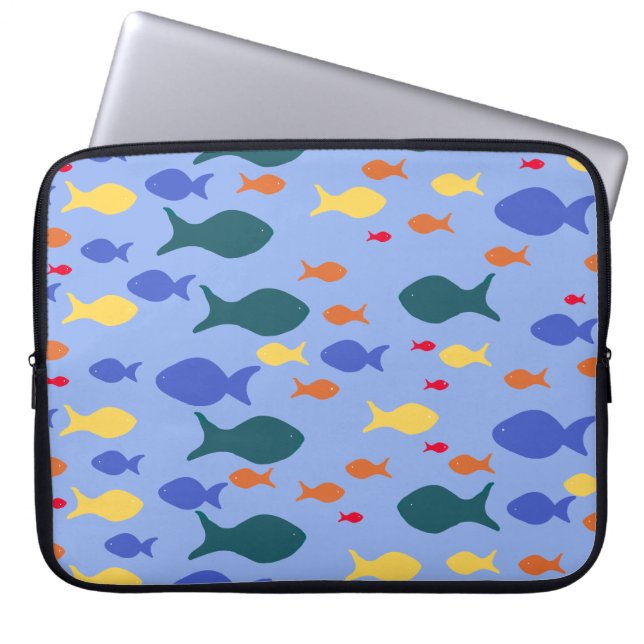 Vissen Kleurrijke vis Neopreen Laptop Mouw 15" Laptop Sleeve (Voorkant)