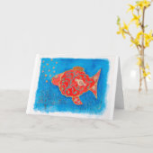 Vissen kunnen ook verliefd herfsten! kaart (Gele Bloem)