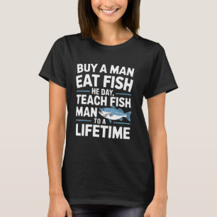 Vissen Leer Een Man Vissen Grappige Visser T-shirt