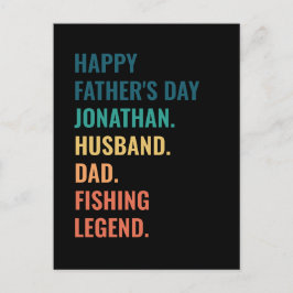 Vissen Legend Gepersonaliseerde echtgenoot Vaderda Feestdagenkaart