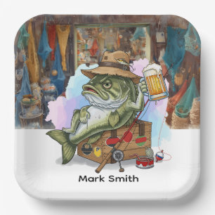 Vissen Lovers drink bier Papieren Bordje