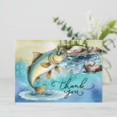 Vissen Lovers waterverf stijl Bedankkaart (Staand voorkant)