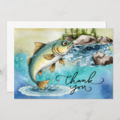 Vissen Lovers waterverf stijl Bedankkaart (Voorkant / Achterkant)