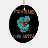 Vissen maken het leven van Betta Funny Siamese gev Keramisch Ornament (Rechts)