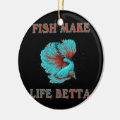 Vissen maken het leven van Betta Funny Siamese gev Keramisch Ornament (Links)