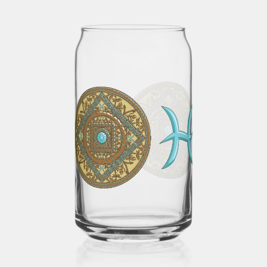 Vissen Mandala Blikvorm Glas (Voorkant)
