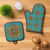 Vissen Mandala Ovenwant & Pannenlap Set (Top down)