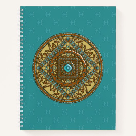 Vissen Mandala Spiraal Notebook Notitieboek (Voorkant)