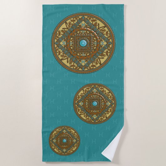 Vissen Mandala Strandhanddoek Strandlaken (Voorkant)