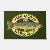 VISSEN MEER - WERKEN MINDER bruine forel Welkom Deurmat (Voorkant)