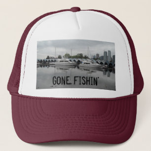Vissen met boten trucker pet