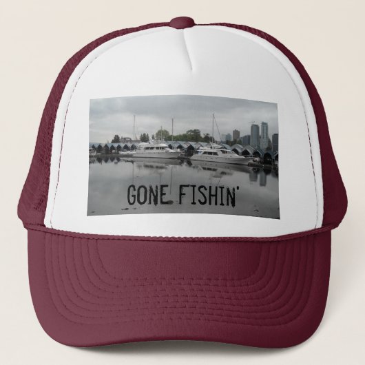 Vissen met boten trucker pet (Voorkant)