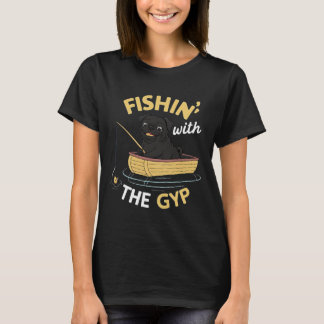 Vissen Met De Gyp Pug Op Boot Vissen T-shirt