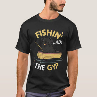 Vissen Met De Gyp Pug Op Boot Vissen T-shirt