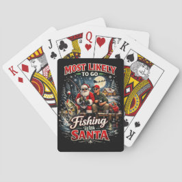 Vissen met de Kerstman Pokerkaarten