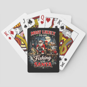 Vissen met de Kerstman Pokerkaarten