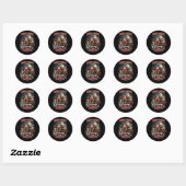 Vissen met de Kerstman Ronde Sticker (Vel)