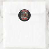Vissen met de Kerstman Ronde Sticker (Tas)