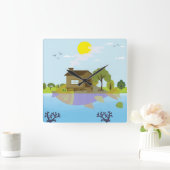 Vissen met een doel vierkante klok (Huis)