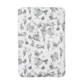 Vissen met een fantastische schets planten bladere badmat (Voorkant Verticaal)