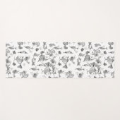 Vissen met een fantastische schets planten bladere yogamat (Voorkant (horizontaal))