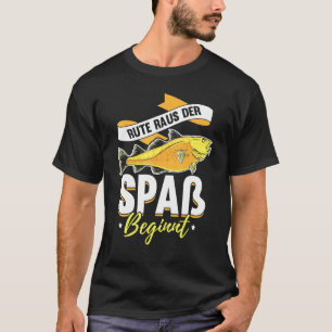 Vissen Met Een Hengel Het Plezier Begint Visser Ze T-shirt