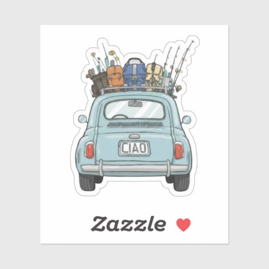 Vissen met Fiat Auto Sticker (Vel)